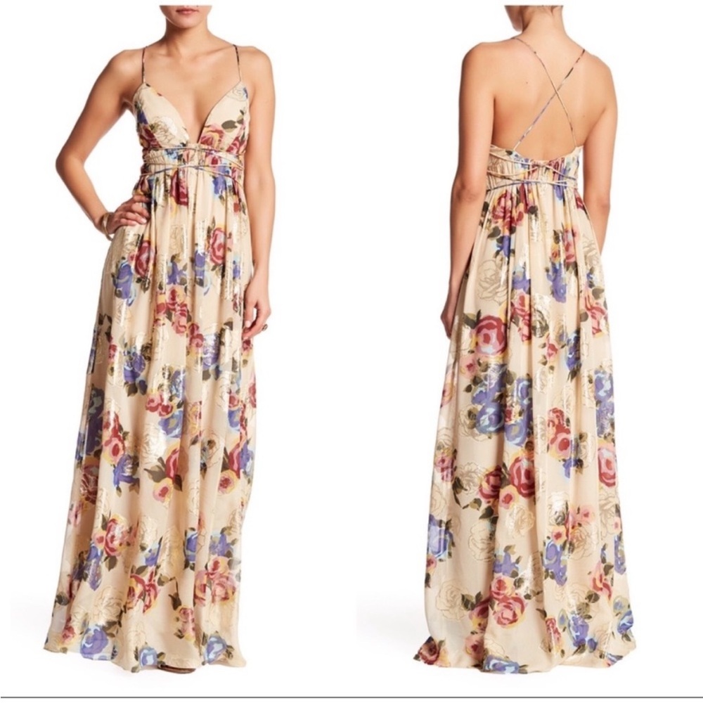 Free People Shadows Printed Gown size 8
